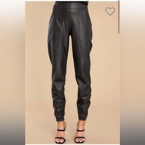 NWT Spanx Leather - Like Black Jogger M